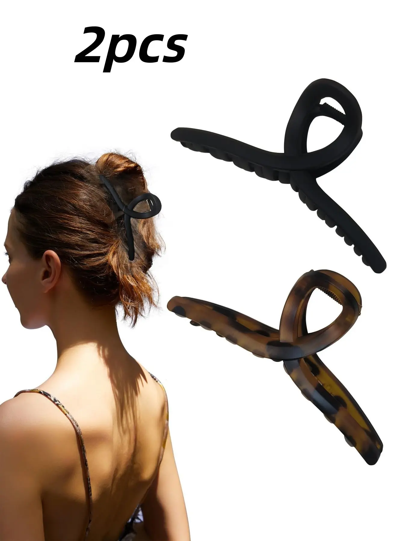 5 Inch Extra Large Claw Clips, 13 Cm No Slip Matte Jumbo Xl Hair Clips, Ideal for Thick Long Curly Hair, 2 Pack Big Hair Claw Clips
