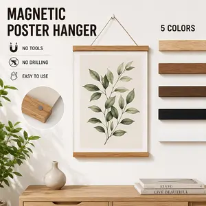 Magnetic wooden DIY hanger frame, used for posters, photos, scrolls, canvas paintings, artwork, magnetic frame wall art decoration
