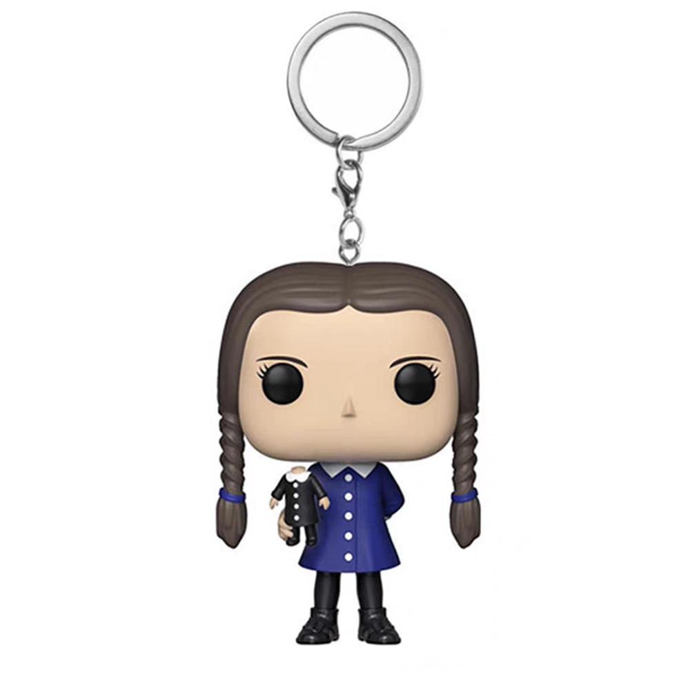 Wednesday Addams Key Chain Action Figure Collection PVC Figure Toys Keyring