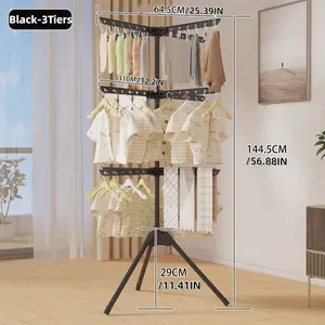 Foldable Clothes Rack for Balcony, Standing Closet Organizer for Bedroom, Home Use Hanging Laundry Stand, Efficient Drying Solution