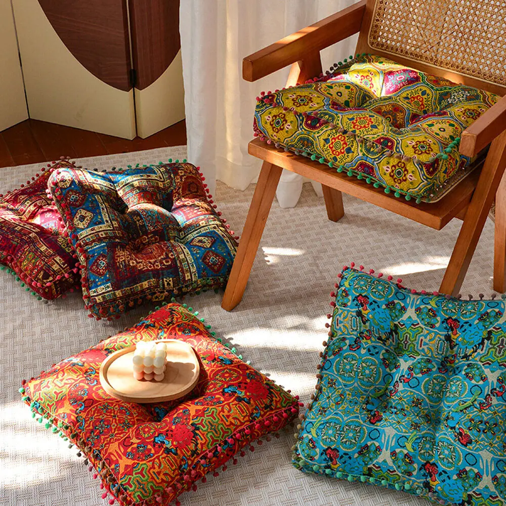 YJ-1pc Bohemian style thick cushion, meditation pad, sofa pillow, soft and comfortable living room, bedroom, dining room, office suitable for multifunctional home decoration