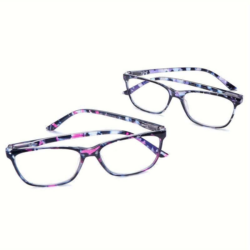 DEAAOK 2 Pack Progressive Multifocal Reading Glasses Anti Blue Light Women Readers with Spring Hinge Computer Eyeglasses