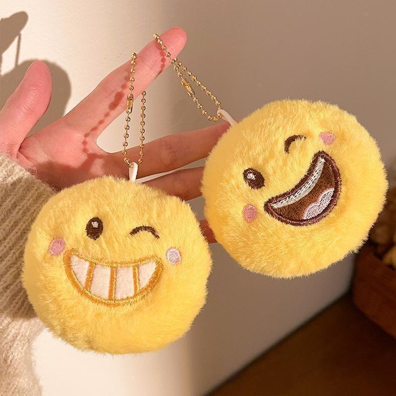 Smiley emoji girl plush cartoon pendant doll pendant accessories bag pendant activity small gift mini plush