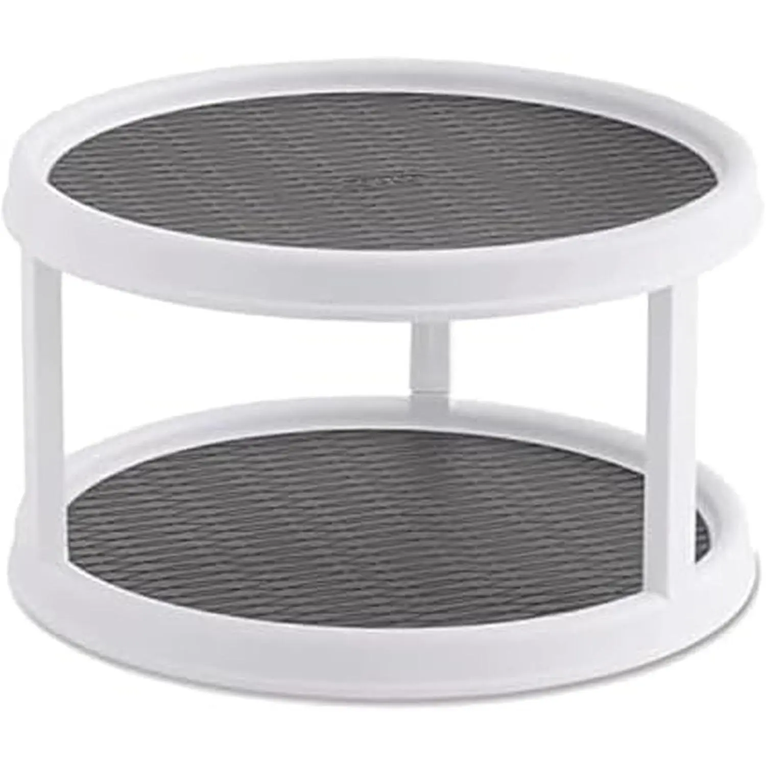 Copco Non-Skid Turntable, 2-Tier, 12-Inch, Durable & Easy Clean, White/Gray