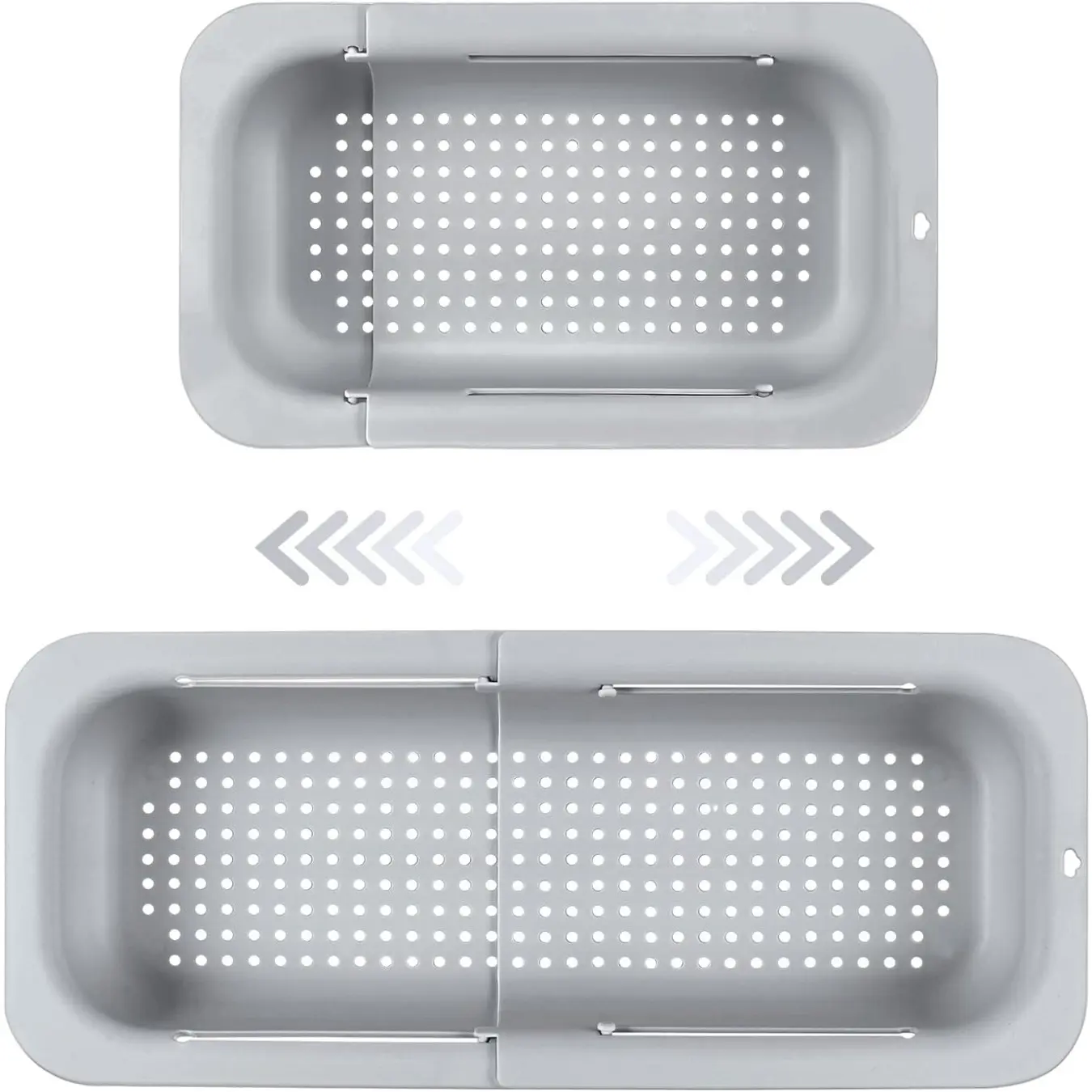 Extendable Sink Strainer Basket,Expandable, Wash, Drain, and Dry. - New Home Kitchen Essentials, Fruit & Vegetable Cleaning Basket Wash Vegetables & Fruits, Drain Cooked Pasta,Grey