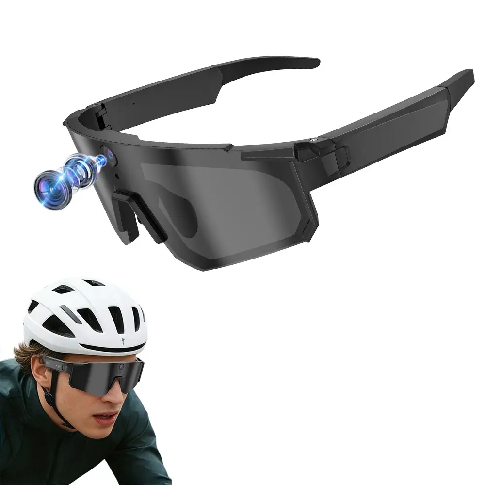 AI Sport Smart Glasses with Video Recording,8MP Camera, 360°Surround Sound Audio ,One Click Recording,First Person Shooting, AI Voice Assistant, AI Real Time Translation,Al Object Recognition,290Mah Battery,Bluetooth Call, Music Playback