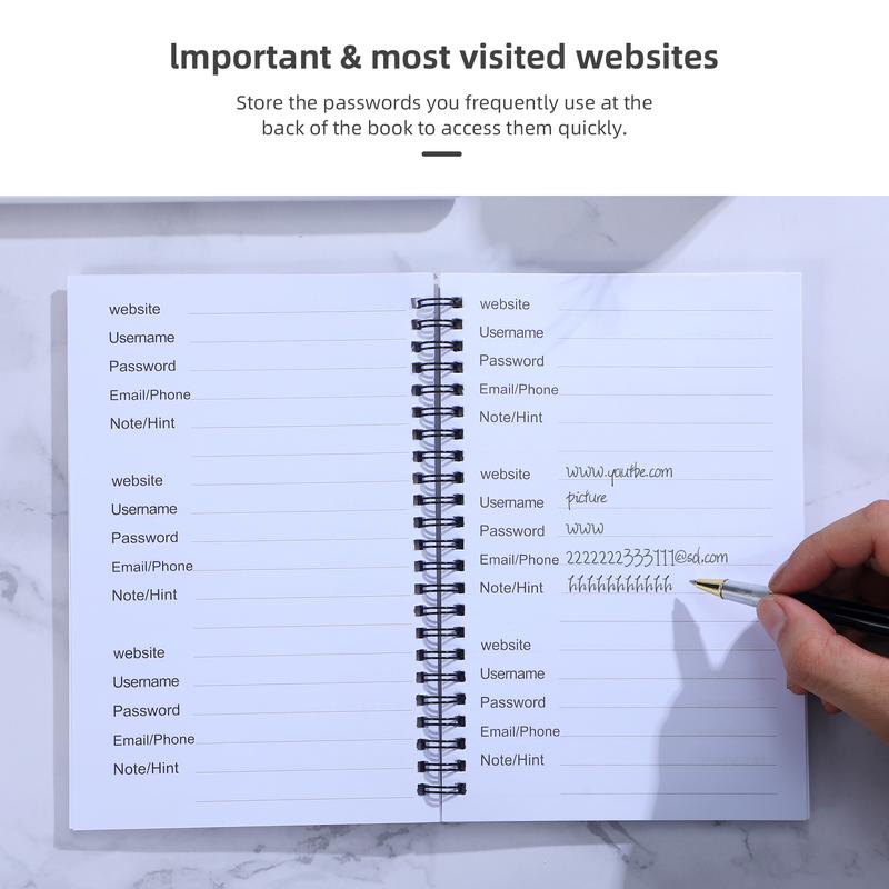 1pc Simple Password Book, Minimalist Advanced Address Password Manager With Website Password Quick Access Username And Password Storage Perfect For Home Office Internet Computer Logins, Great Holiday Gifts
