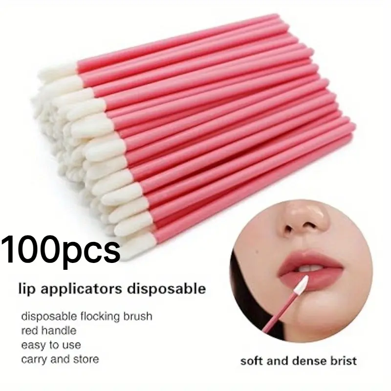 100pcs Disposable Makeup Lip Brush Lipstick Mascara Wands Applicators Eyelash Eyeshadow Lip Gloss Brushes Cosmetic Tools
