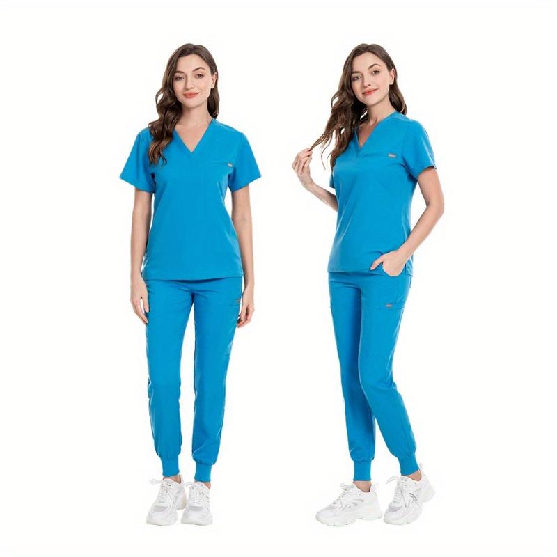 Elastic Clinic Beauty Salon Nurse Uniforms Large Size Men and Women Same Solid Color Work Clothes High Quality