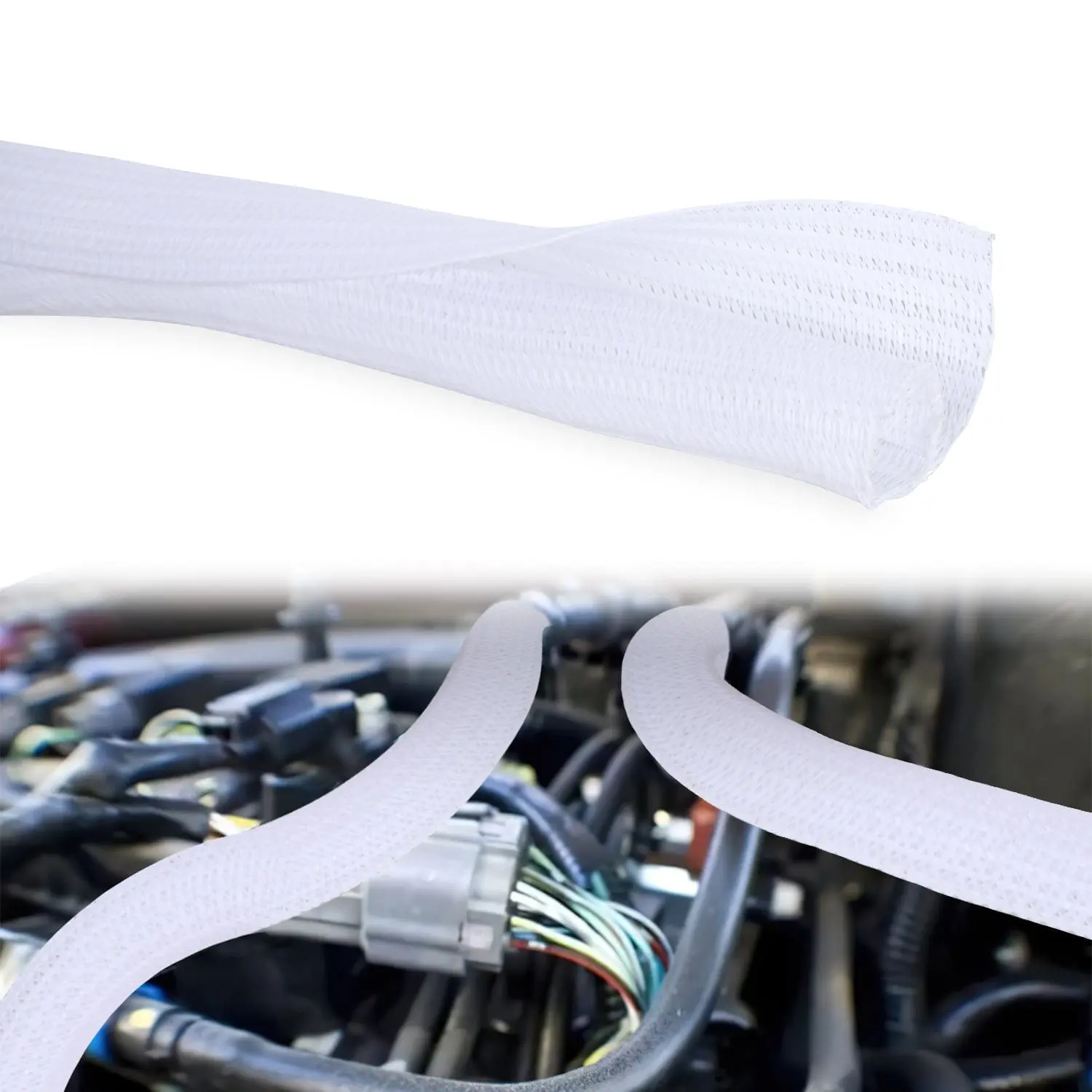 Nilight 10ft-1in White Wide Bundle Cable Management Sleeves, Home Improvement Electrical Wire & Cable Organization Solutions, Cable Management Solutions, Wide Bundle Cable Sleeves