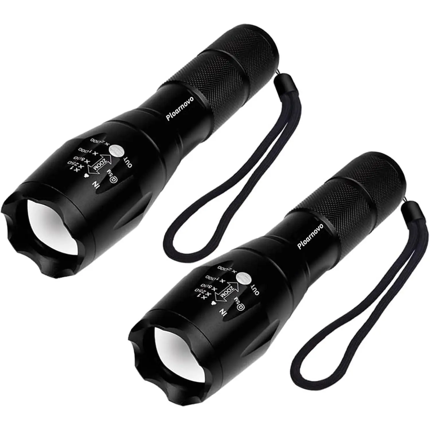 Bright Military Grade High Lumens 5 Mode Waterproof Led Tactical Flashlight Torch for Outdoor Camping Hiking Emergency,2-Pack