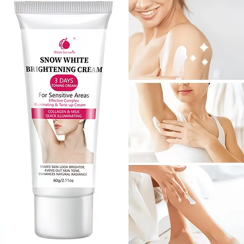 Snowflake Whitening Lotion, Lotion Moisturizer, brightening and moisturizing cream, contains Vitamin C, niacinamide, centella asiatica. It softens, brightens, hydrates skin, suitable for face, underarms, body, making skin whiten and glow naturally