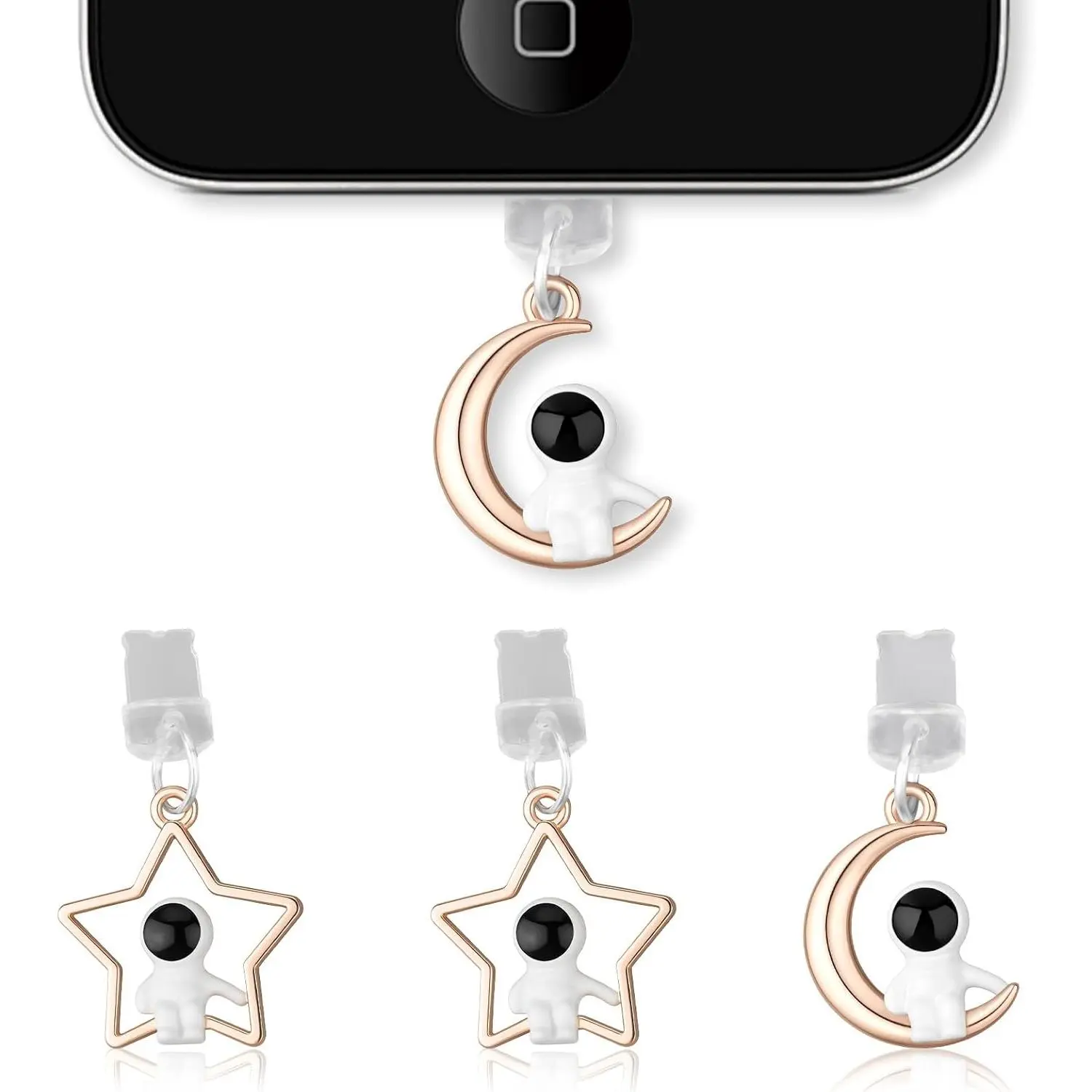 4 count Phone Dust Plug Charms, Creative  Port Dust Plug Cover Protector Caps  for  4-14 Series Ports Practical and Stylish Phone Accessories