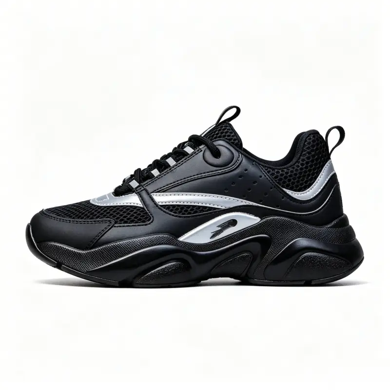 Men's Retro Dad Shoes with Leather Upper, Breathable Thick-Soled Platform Sneakers for Height and Casual Wear, Male, Retro Look, Thick Rubber Soles, Breathable Sole
