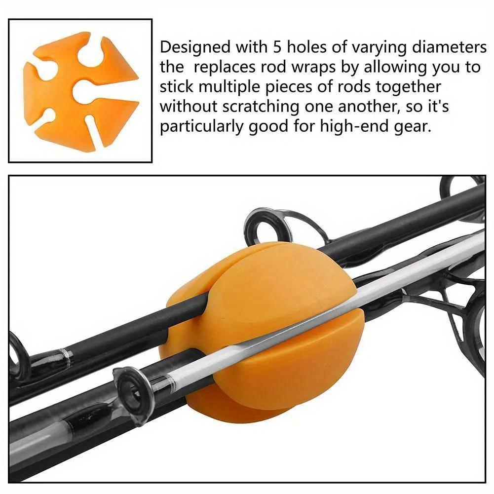 Silicone Fishing Rod Holder, 6 Counts/set Multi-functional Safety Grip Fishing Rod Holder, Fishing Accessories for Fishing Rod Management & Protection, Christmas Gift, Fishing Rods Holder