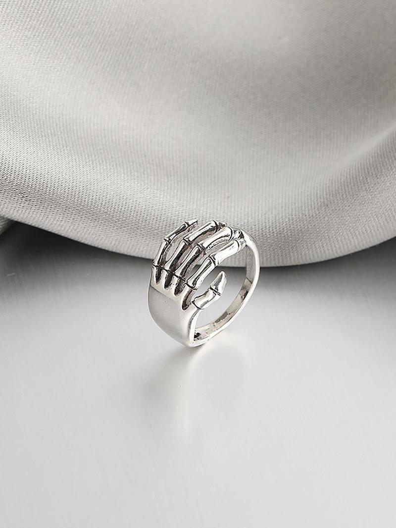 1 Piece Women's Trendy Plain Skull Hand Design Alloy Ring, Personalized Fashion Street Hip Hop Style Party Accessories 1 Piece Women's Trendy Plain Skull Hand Design Alloy Ring, Personalized Fashion Street Hip Hop Style Party Accessories