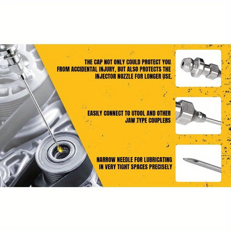 3 Pcs 90 Degree Grease Fitting Accessory Pack, Nozzle, Dispenser and Injection Needle for Lubrication of Industrial Machinery and Metal Parts