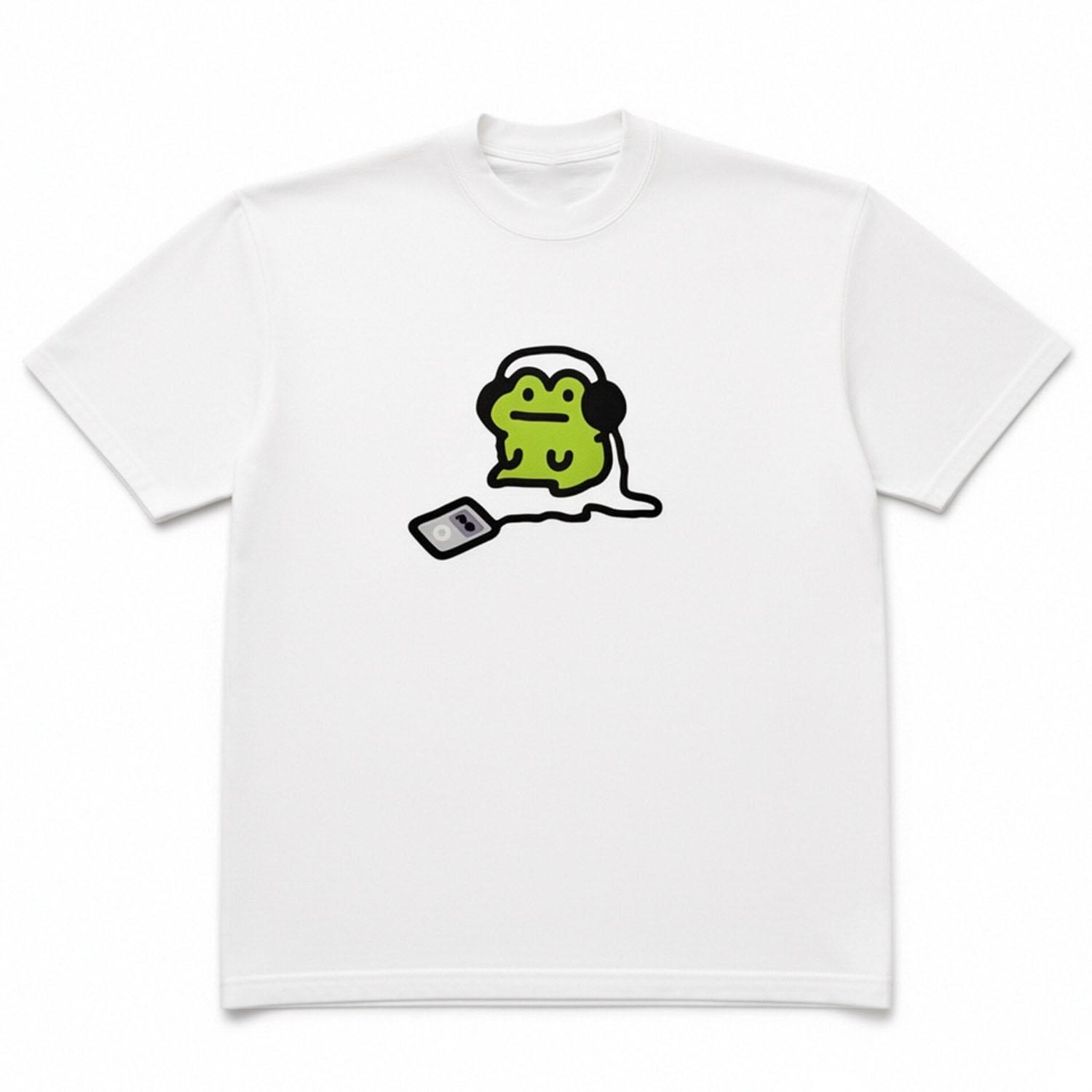 American trend frog front shoulder short-sleeved T-shirt loose top ins Men's and women's T-shirts