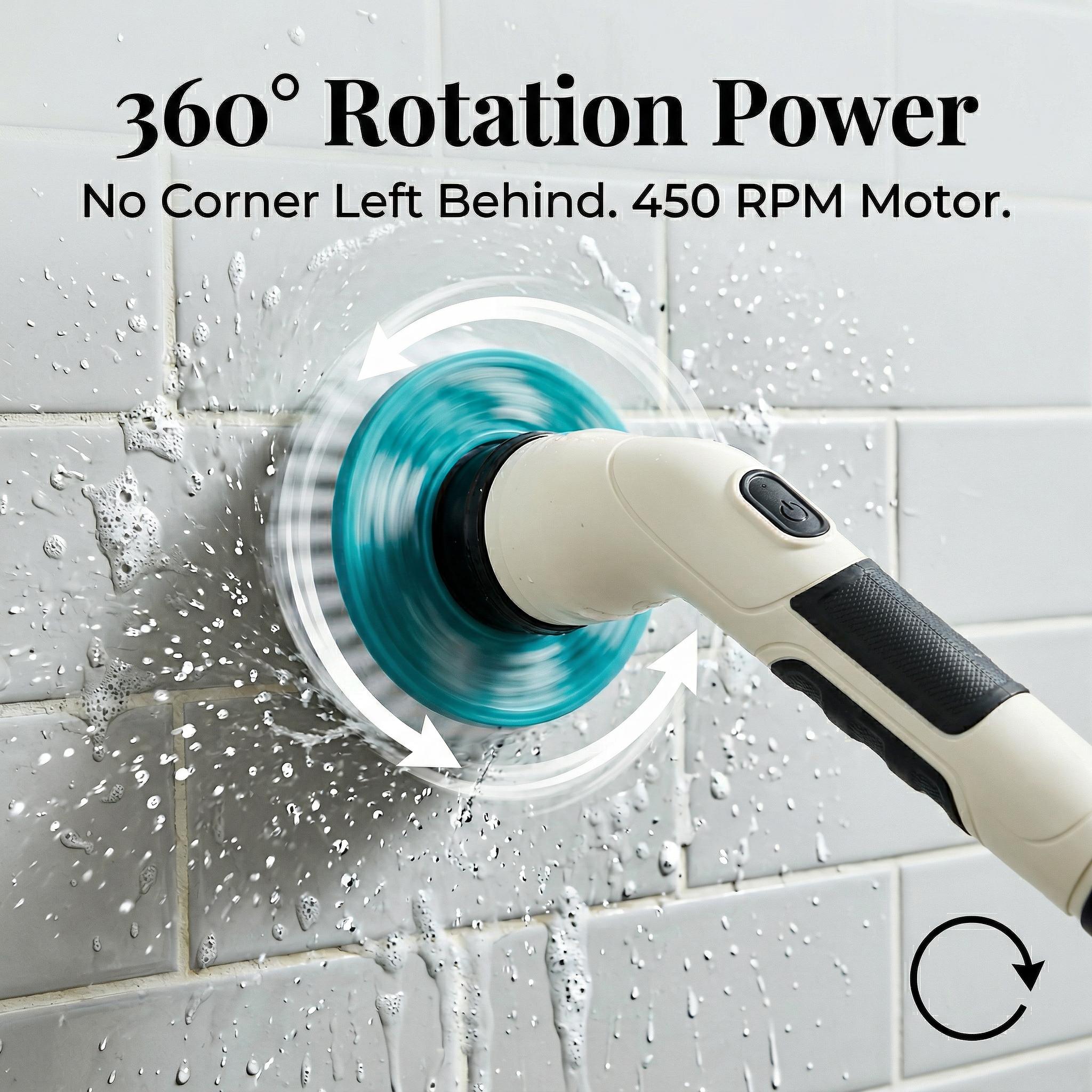 Pro-Series 9-in-1 Electric Spin Scrubber| Ultimate Power Scrubber for Deep Cleaning| IPX7 Waterproof & Cordless| 9 Interchangeable Heads| For Bathroom, Kitchen, Floor & Car