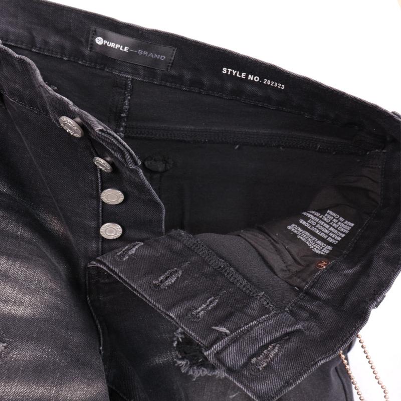 Men's Jeans High Street Black Ripped Old Foot Pants Casual Cotton Denim Fabric graduation  outfits rip frayed jean