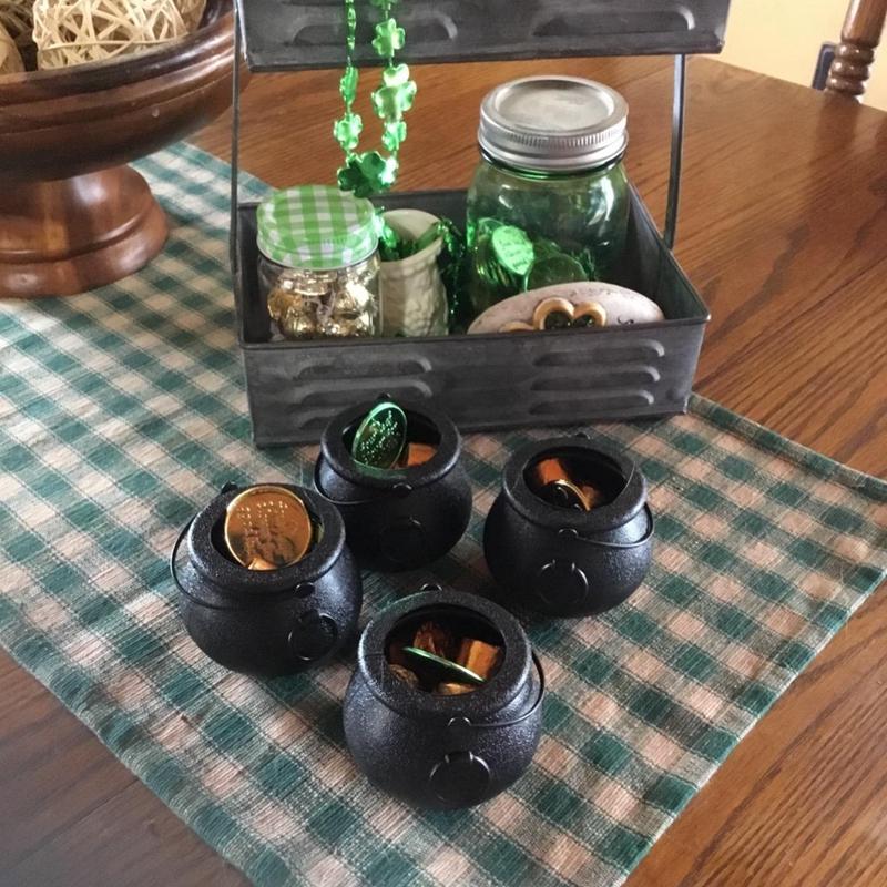 6count Mini Halloween Candy Bucket Pot Witch Skeleton Cauldron Holder Jar Trick Or Treat Halloween Party Decoration Props Kids Toy