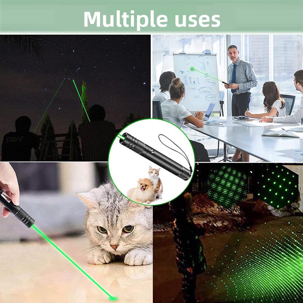 Rechargeable Green Laser PointerCat Toy Interactive Pet Chaser with USB Charging Long Range Safe for Indoor Outdoor Play for Cats Kitten Exercise