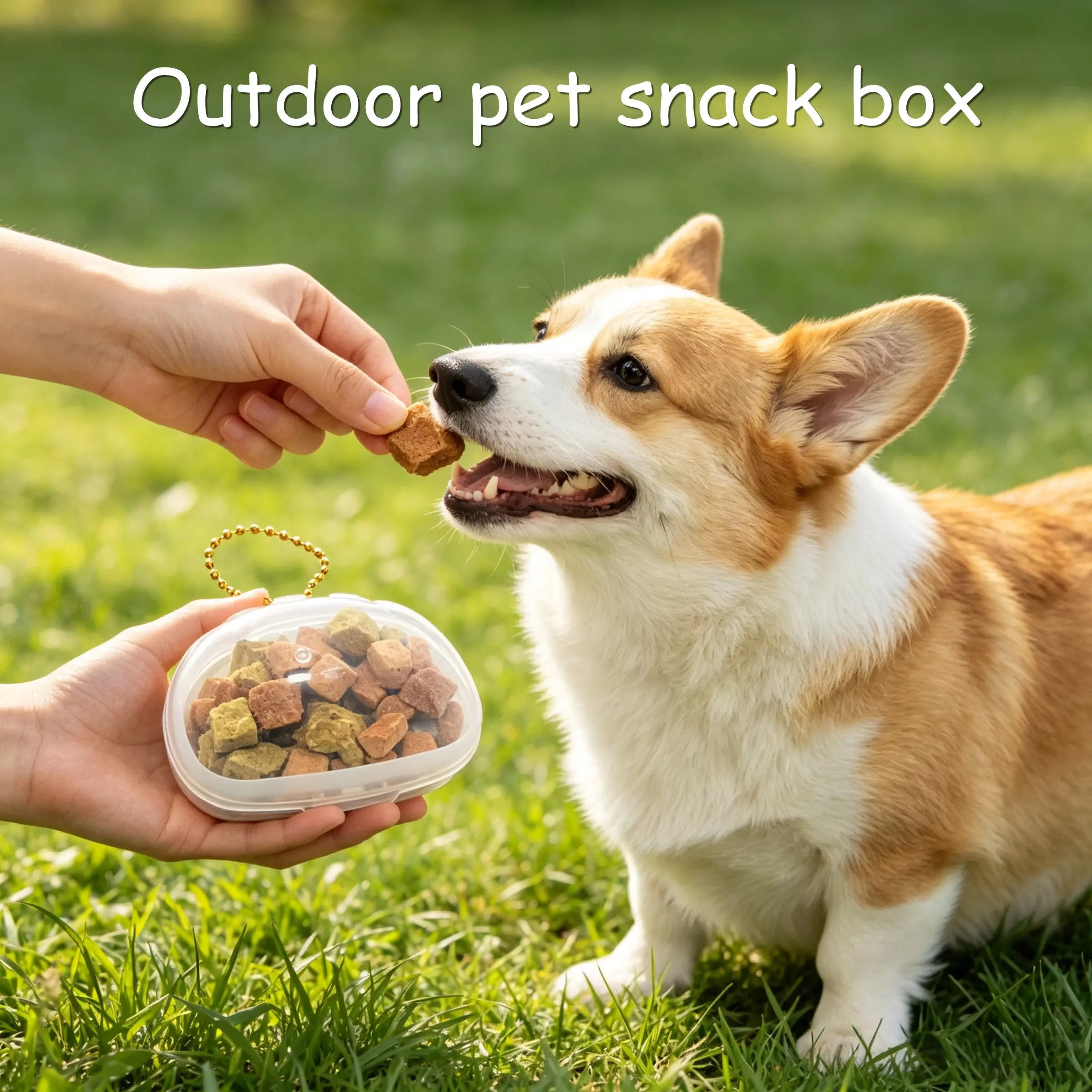 2pcs Pet Food Snack Box, Transparent Spill-Proof with Hook Cup, Ideal for Cats Dogs, Outdoor Training Camping