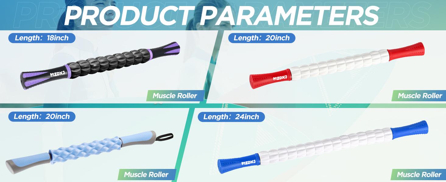 Muscle Roller Massage Roller Stick- Deep Tissue Fascia Blaster for Myofascial Pain Relief, Lymphatic Drainage & Body Sculpting, Handheld Physical Therapy & Recovery Tool (Purple Black-18 inch)