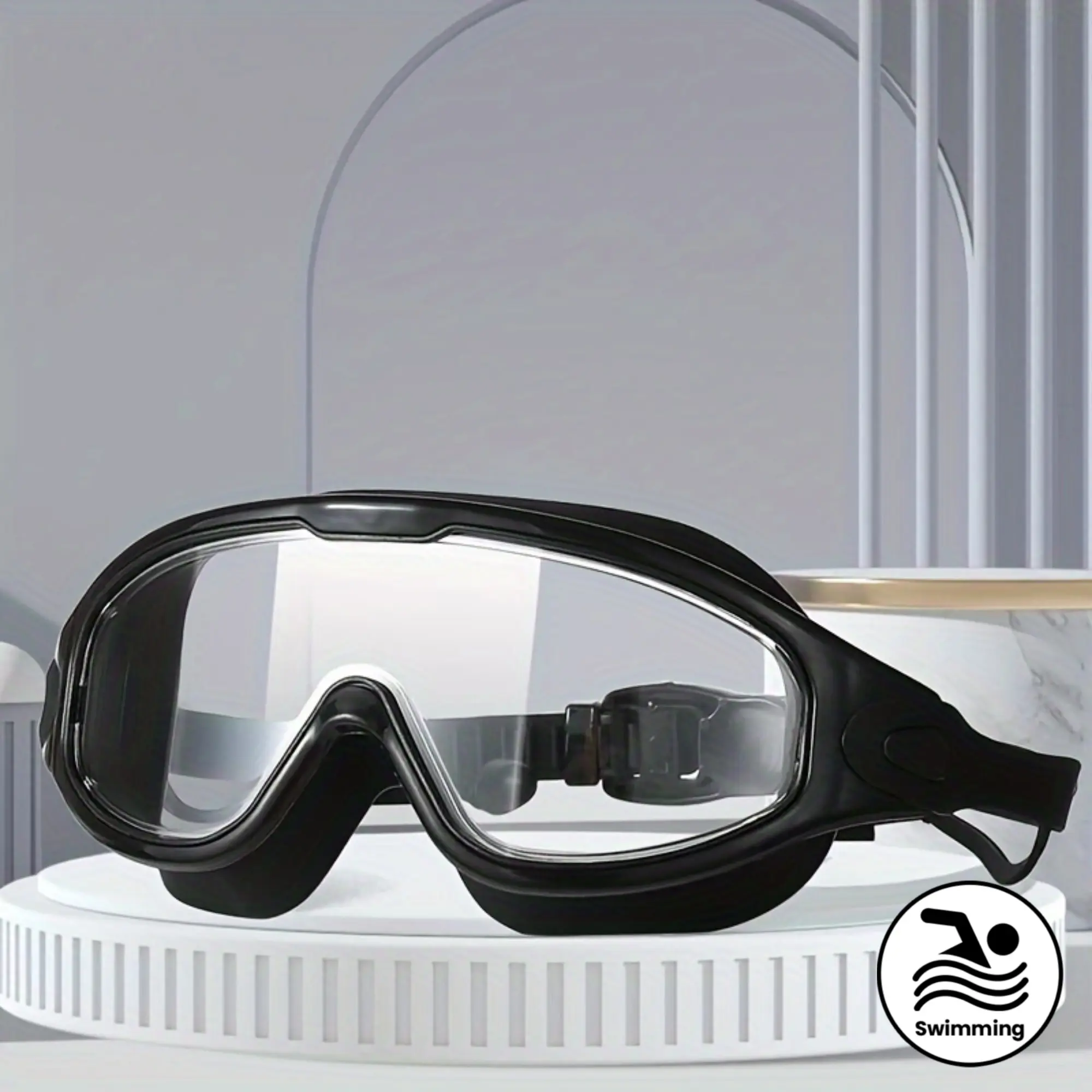 Adult Swimming Goggles with a Wide View And Anti-Fog Features, Waterproof Clear Vision Swim Glasses That Come with Ear Plugs, Made with PC Lenses, Suitable for Ages 14 And Up, for Both Women And Men