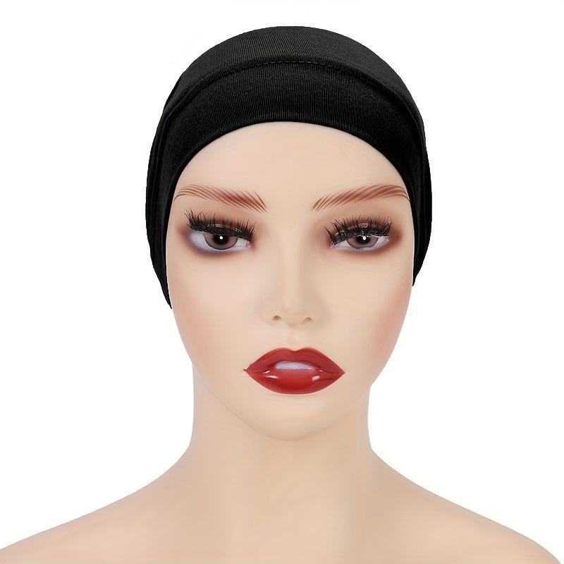 Women's Solid Anti-Slip Undercap Breathable Elastic Inner Hijab Cap for Ramadan Comfortable Fit