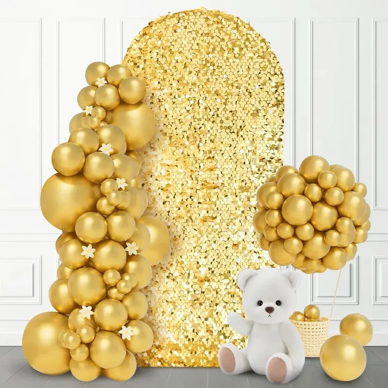 Bling Arch Backdrop Cover Set, 6.6 FT Round Fitted Chiara Decoration for Wedding, Balloon, Photo Use