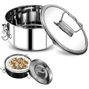 Stainless Steel Flan Mold with Lid & Handle – Large Round Cake & Pudding Pan, Food-Grade Flanera for Flan, Cheesecake & Desserts