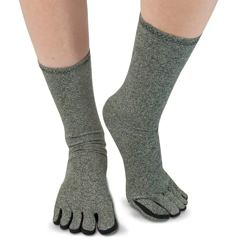 Arthritis Five Toe Compression Socks for Men Women, Separate Toe Joint Care, Breathable Mesh, Cotton Socks for Foot Discomfort Relief