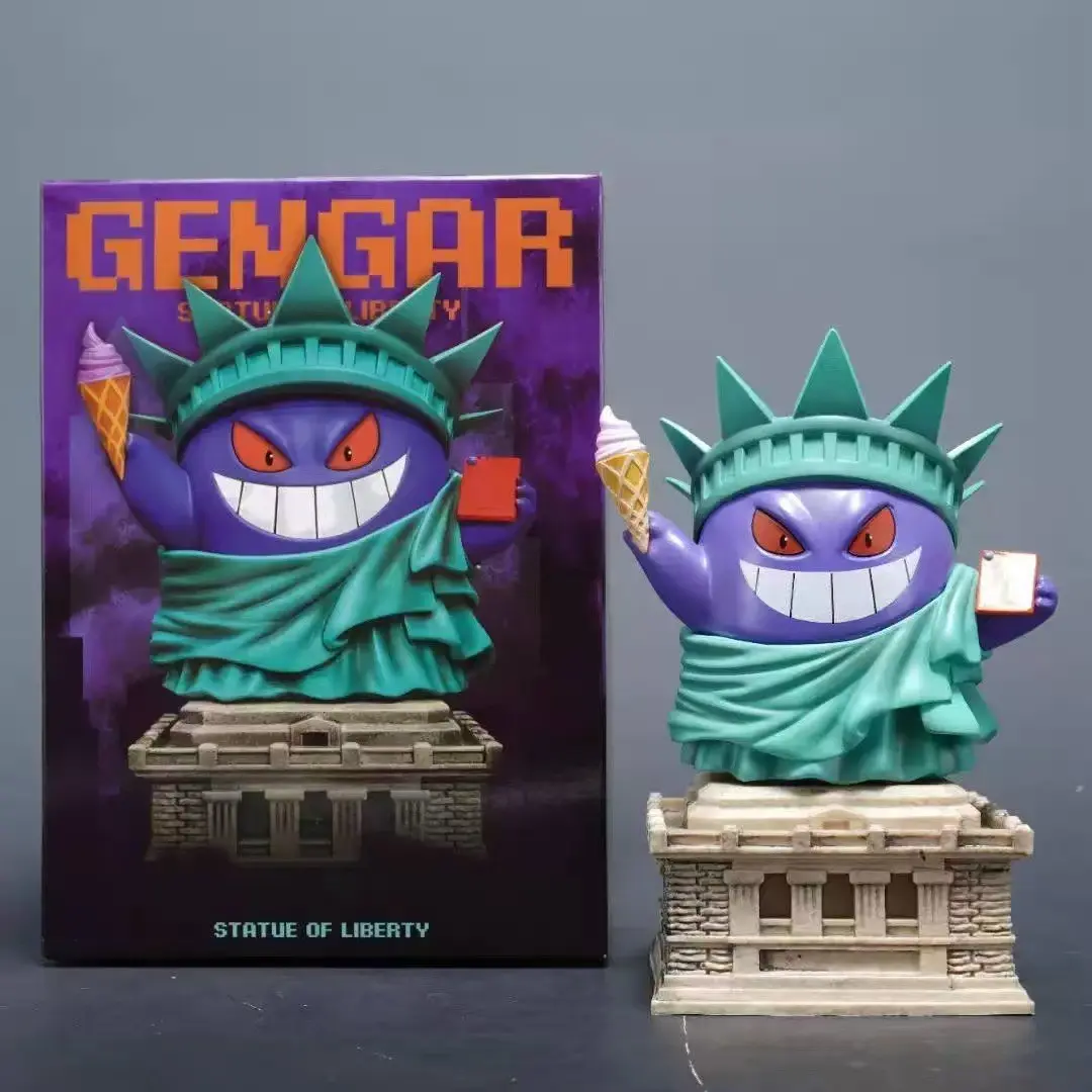Pokemon Gengar Cos Series Statue Figurine, Liberty Goddess Sculpture Collectible, Unique Handmade Decorative Piece