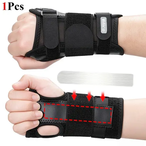 Adjustable Carpal Tunnel Wrist Belt Support, Wrist Brace, 1 Counts Wrist Support with 3 Straps and Metal Splint Stabilizer for Men Women, Sports, Fitness