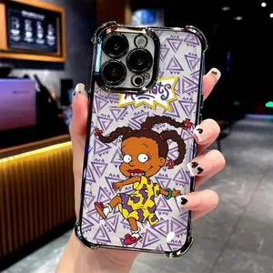 90s Nostalgia Rugrats Angelica Phone Case,Retro Purple Pattern & Cute Character Design,for iPhone 7 8 X XS 11 12 13 14 15 16 17 Pro Max Plus,Phone Accessories,Gift for him/her Protective Cover Protection Casing