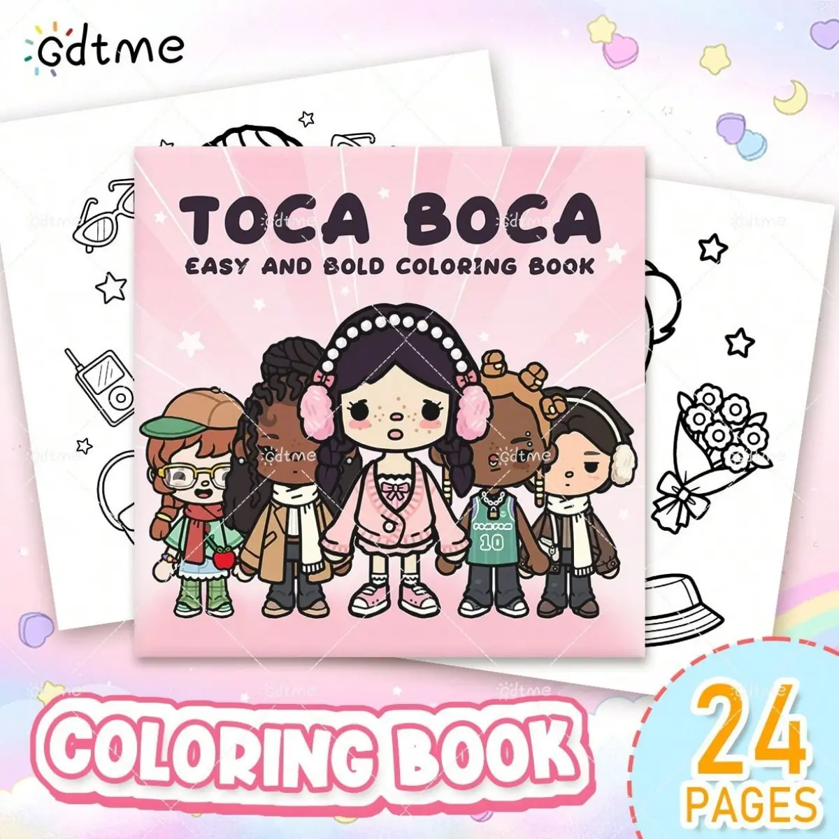 Tocaboca Coloring Book for Kids and Adults, Creative Doodle and Draw Activity Book, Creativity, Develop Intelligence, Fun and Educational