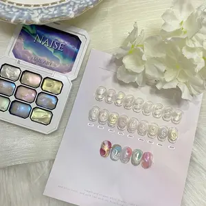 9 Aurora Pearl Colors Gel Nail Polish, Long-Lasting UV LED Gel Nails, Summer Ice Effect, DIY Manicure Kit, Salon Quality Gift