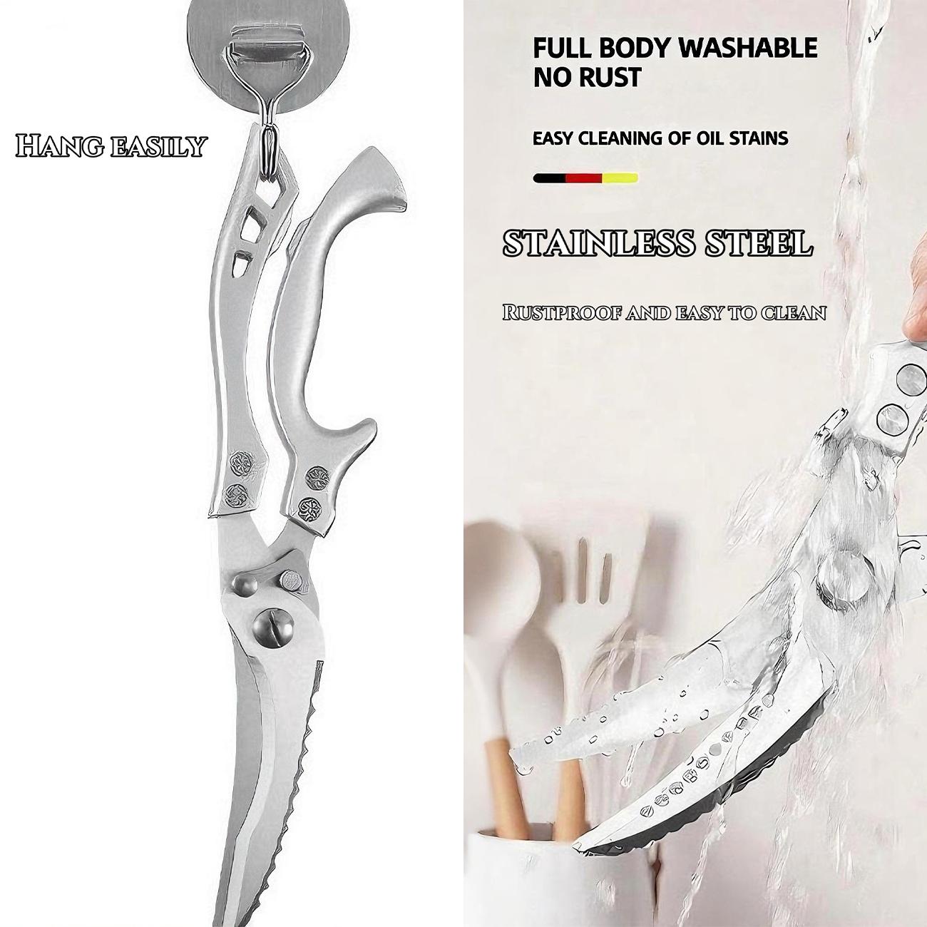 Professional Chef Knife Set - Handcrafted with Ergonomic Handle and Hammer-Finish Blade - Super Sharp Bone Cutting Knife, Butcher Knife, Fish Knife, Bread Knife, Hatchet, Kitchen Scissors - Perfect for Home Use, Mother's Gift Meat Dragon 7Pcs