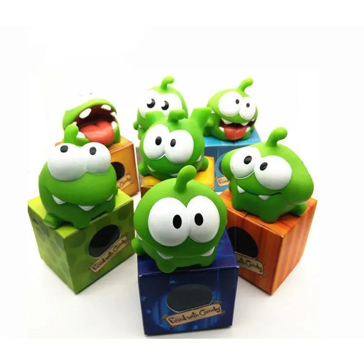 1pc Cut the Rope Om Nom Cute Collectible Cartoon Doll Ornament, Small Size Random Styles Soft Animal Figurine, Home Decor Kids Birthday Gift, Cartoon Doll Ornaments