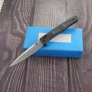 1pc 417 Folding Knife, Carbon Fiber Handle, Lightweight Edc Pocket Knife, High Hardness Blade, Multi-Functional Tool, Camping Fishing Travel Gift