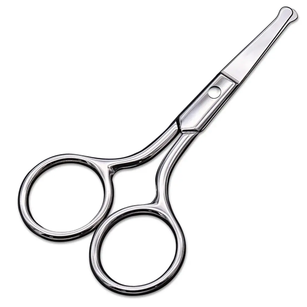 Synthetic Small Safety Scissors with Round Tip and Round Blade for Nose, Eyebrow Trimming
