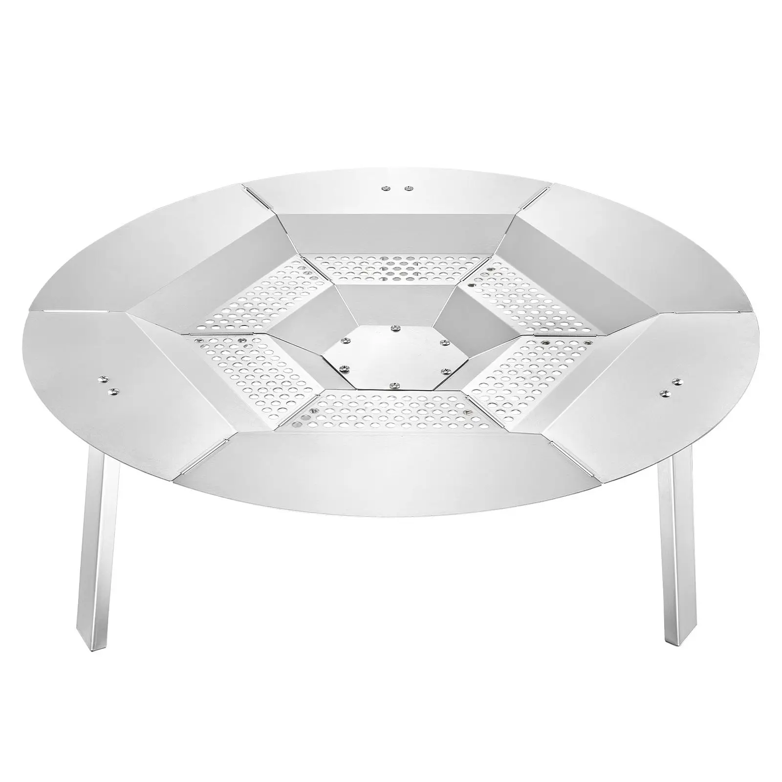 VEVOR 27in 304 Stainless Steel Heat Shield Heat Deflector, Spark Proof Detachable Accessory for Solo Stove Yukon Large Outdoor Wood Burning Fire Pit, Reliable Use for Outdoor Cooking (Blocks High-Temperature Sparks), 27 Inch