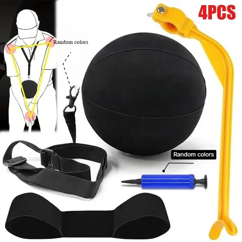 Golf Swing Training Set, Arm Position Corrector with Arm Strap & Hitting Practice Balls, Posture Assistant for All Level Golfers for Improvement of Skills