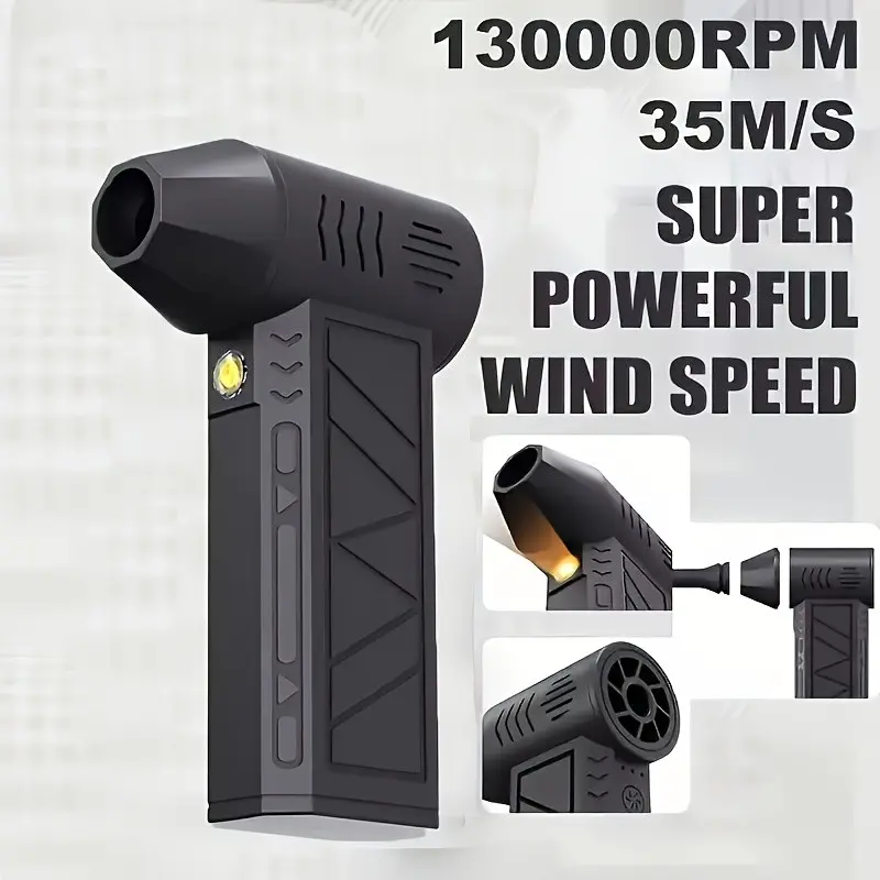 Mini Turbo Jet Fan with 5000mah Battery, High-Speed Turbine Fan, Brushless Motor, Rechargeable, Multi-Function for Cleaning and Drying