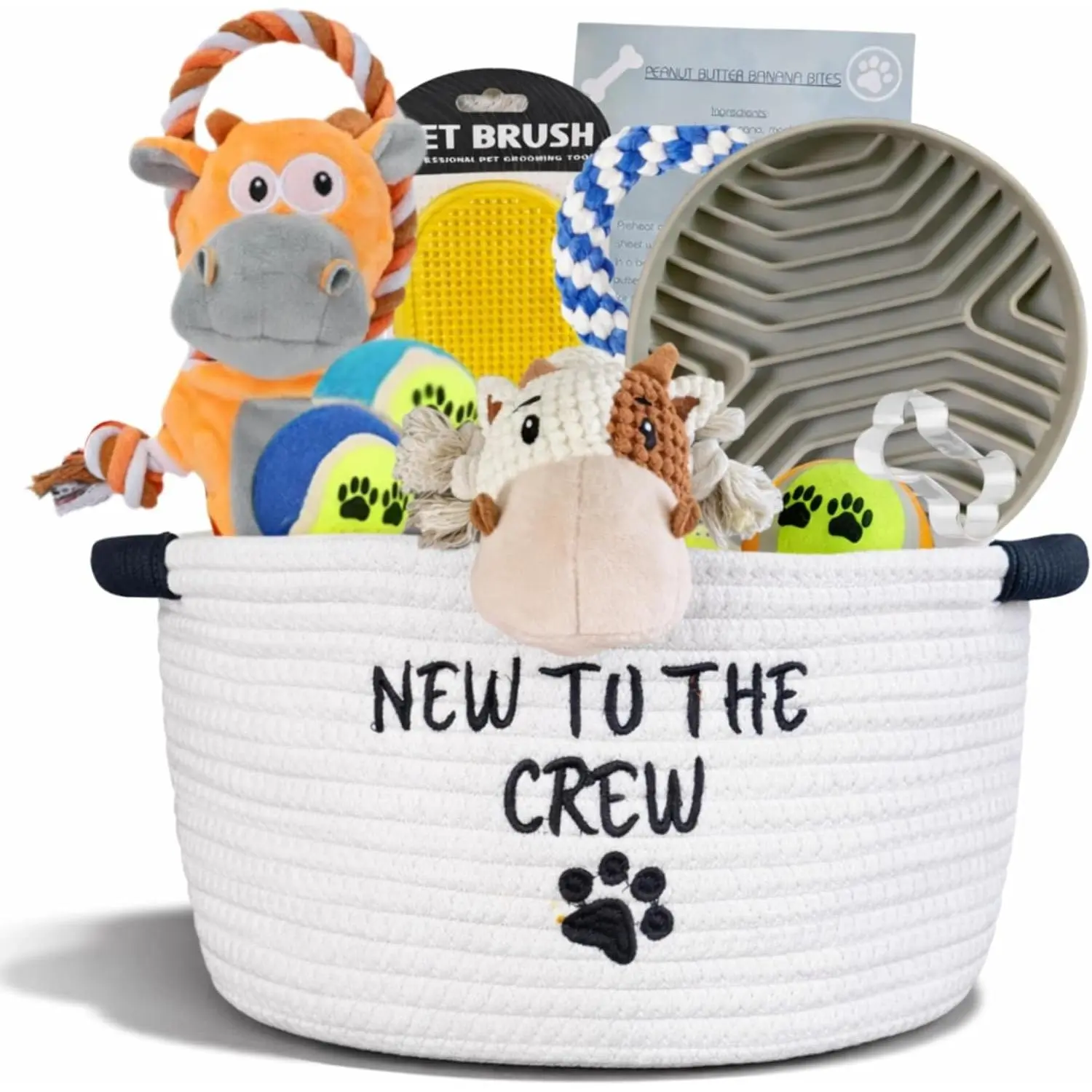Puppy  Basket -  Starter Kit and   Basket with  Toys -  Doggie Birthday Gifts and Puppy Necessities with   Basket.