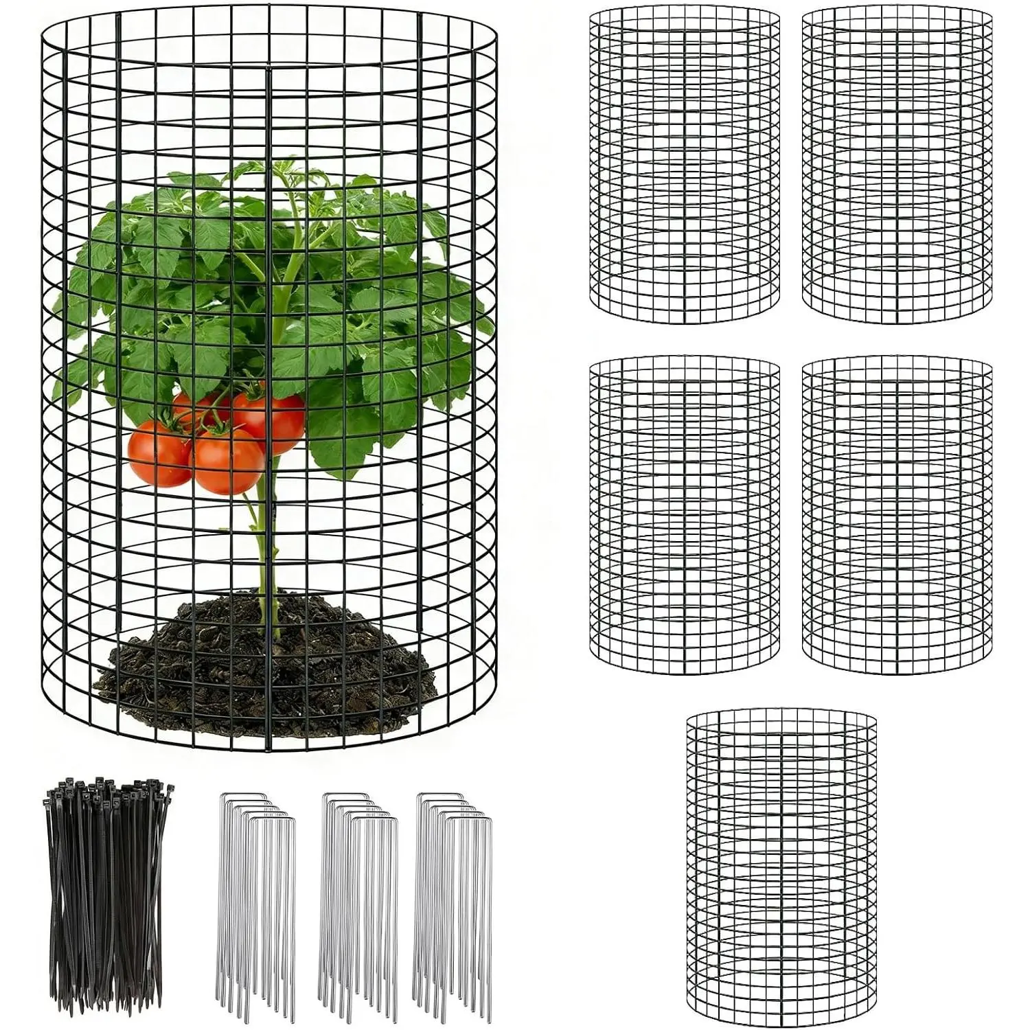 5 Pack Plant Protector from Animals, 24x12 Inches Wire Plant Protector, Plant Cages to Keep Animals Out