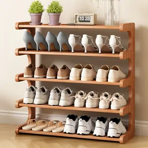 4/5/6 Tier Bamboo Shoe Rack – Wooden Shoe Organizer Shelf for Entryway, Closet, or Garage, Holds Up to 24 Pairs, Space-Saving & Easy to Assemble