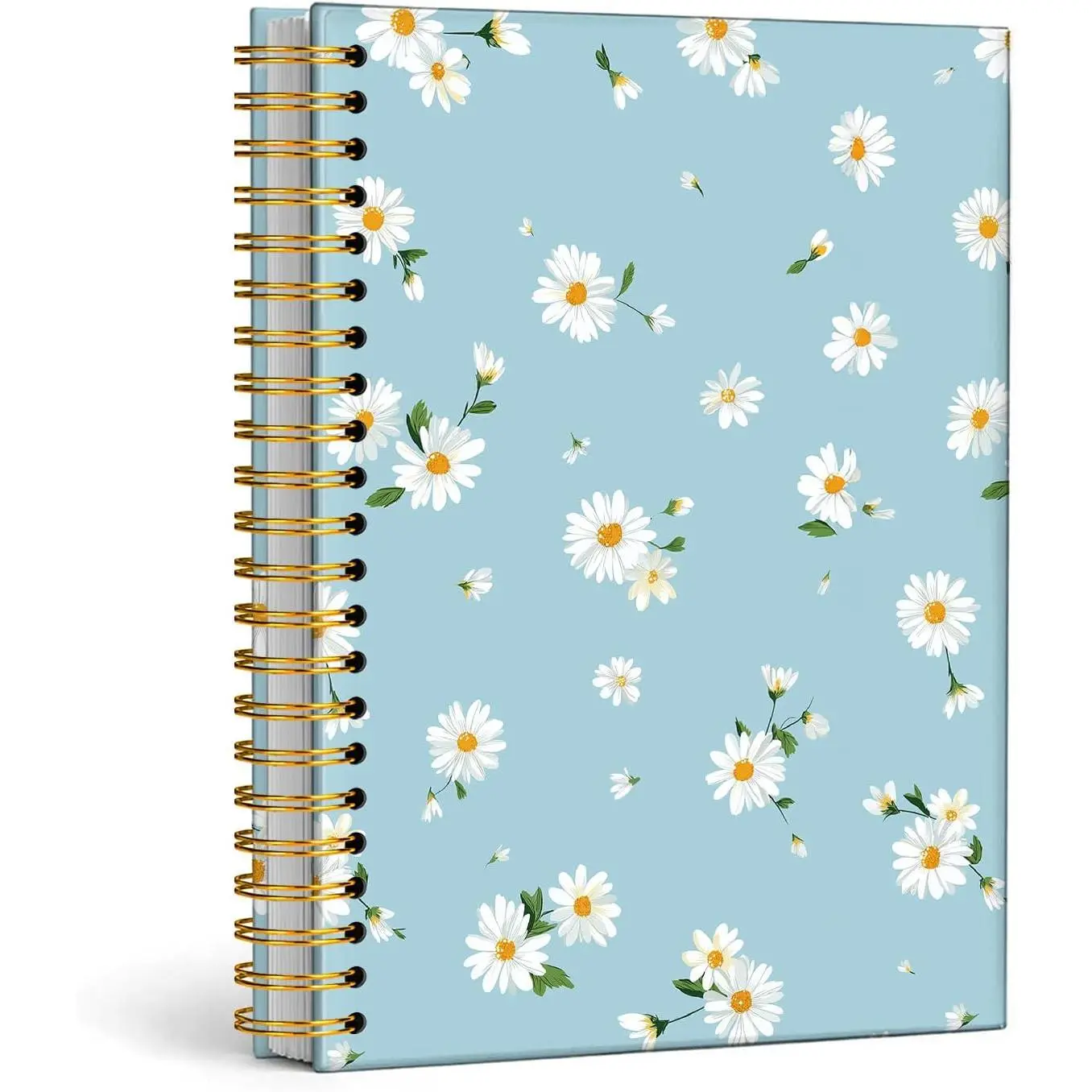 Daisy Flower Spiral Notebook Journal A5 | Preppy Daisy Floral Journal for Women, Cottagecore Minimalist Summer Botanical Floral Hardcover Spiral Notebook