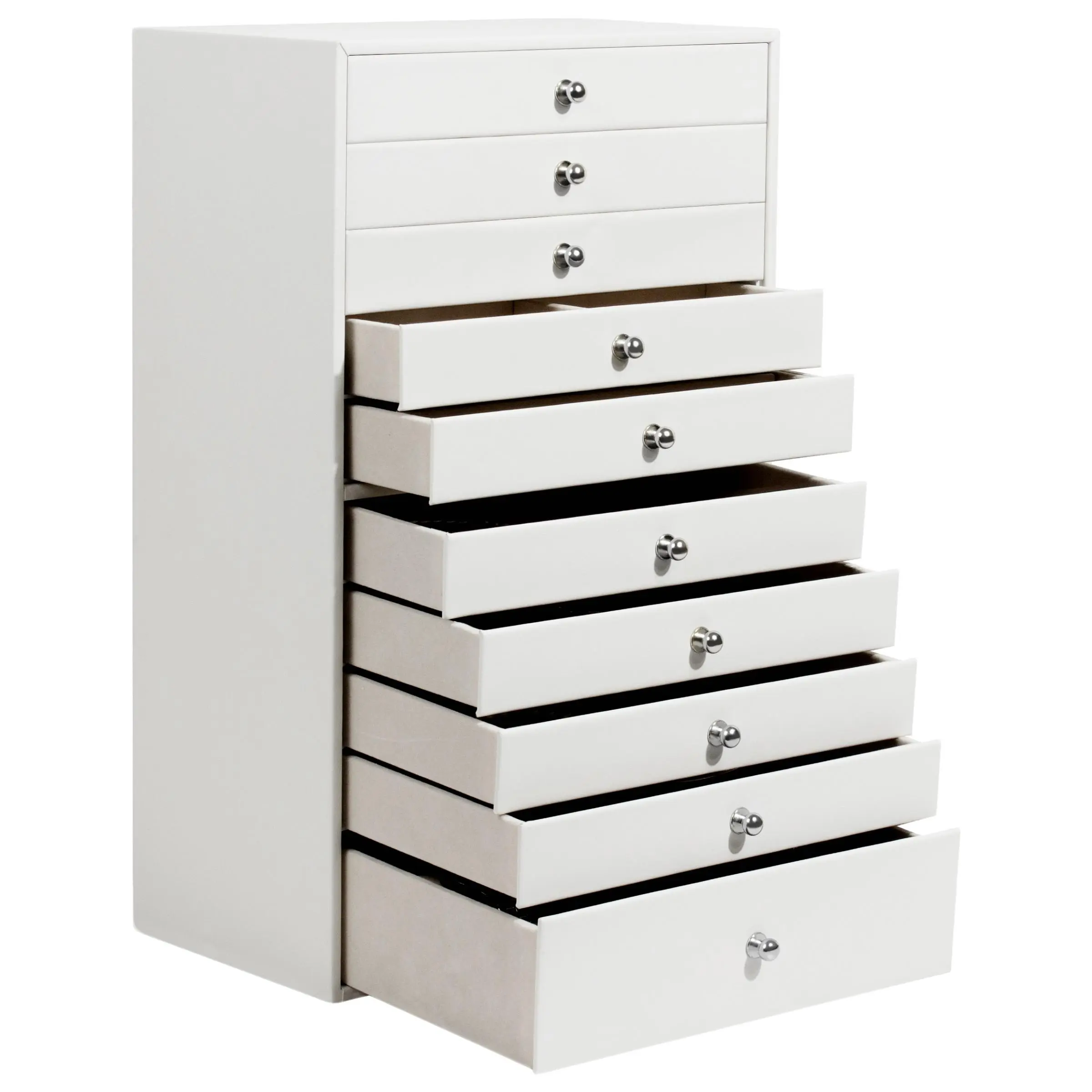 Large Jewelry Box with 10 Drawer Compartments, Durable Storage Organizer for Watches, Earrings, Necklaces, Rings, Bracelets, Birthday Gift